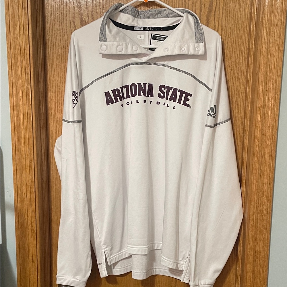 Adidas White Arizona State Volleyball 1/4 snap